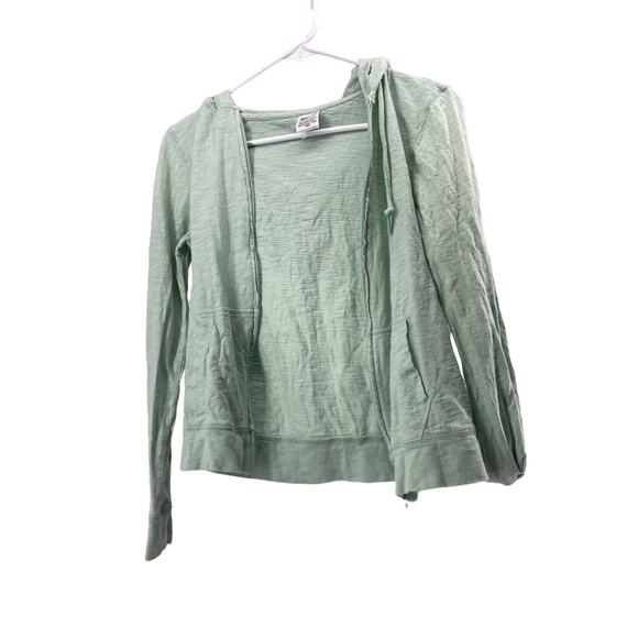 PINK Victoria's Secret Sage Green Burnout Full Zip Hoodie Women's Size XS - Picture 1 of 11
